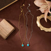 Wholesale Stainless Steel Natural Turquoise Pendant Necklace With Vacuum Plating 18K Gold Color