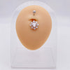 Wholesale Stainless Steel Navel Ring With Heart Butterfly Skull Leaves Star Crown Flowers Zircon Electroplated Women's Piercing Jewelry