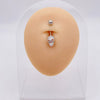 Wholesale Stainless Steel Navel Ring With Heart Butterfly Skull Leaves Star Crown Flowers Zircon Electroplated Women's Piercing Jewelry