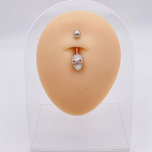 Wholesale Stainless Steel Navel Ring With Heart Butterfly Skull Leaves Star Crown Flowers Zircon Electroplated Women's Piercing Jewelry