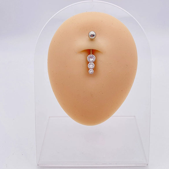 Wholesale Stainless Steel Navel Ring With Heart Butterfly Skull Leaves Star Crown Flowers Zircon Electroplated Women's Piercing Jewelry