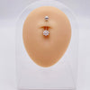 Wholesale Stainless Steel Navel Ring With Heart Butterfly Skull Leaves Star Crown Flowers Zircon Electroplated Women's Piercing Jewelry