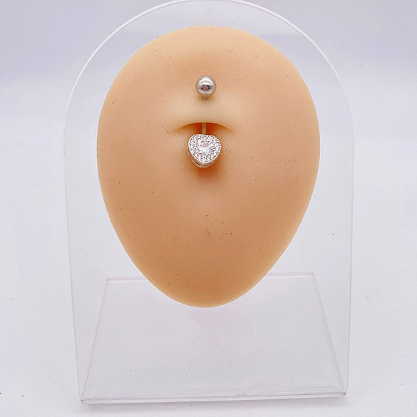 Wholesale Stainless Steel Navel Ring With Heart Butterfly Skull Leaves Star Crown Flowers Zircon Electroplated Women's Piercing Jewelry