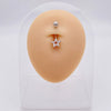 Wholesale Stainless Steel Navel Ring With Heart Butterfly Skull Leaves Star Crown Flowers Zircon Electroplated Women's Piercing Jewelry