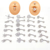 Wholesale Stainless Steel Navel Ring With Heart Butterfly Skull Leaves Star Crown Flowers Zircon Electroplated Women's Piercing Jewelry