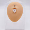 Wholesale Stainless Steel Navel Ring With Heart Butterfly Skull Leaves Star Crown Flowers Zircon Electroplated Women's Piercing Jewelry