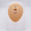 Wholesale Stainless Steel Navel Ring With Heart Butterfly Skull Leaves Star Crown Flowers Zircon Electroplated Women's Piercing Jewelry