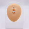 Wholesale Stainless Steel Navel Ring With Heart Butterfly Skull Leaves Star Crown Flowers Zircon Electroplated Women's Piercing Jewelry