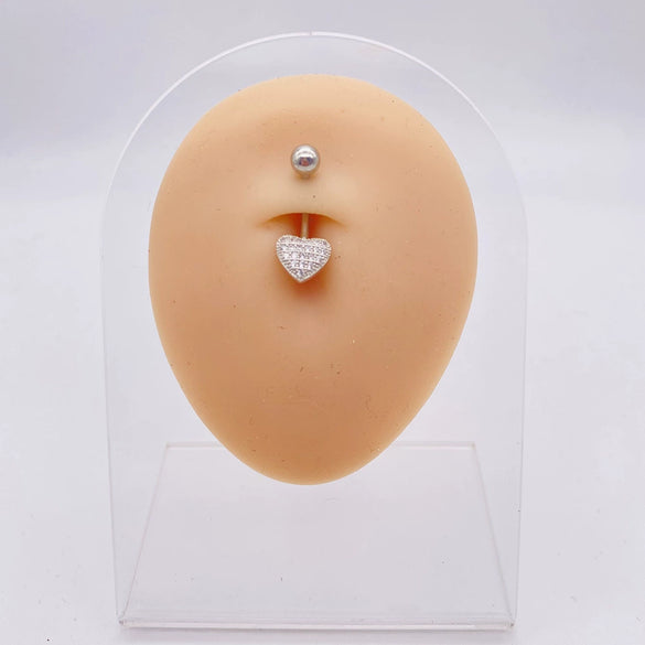 Wholesale Stainless Steel Navel Ring With Heart Butterfly Skull Leaves Star Crown Flowers Zircon Electroplated Women's Piercing Jewelry
