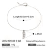 Wholesale Stainless Steel Necklace Electroplated With Ivory Inlaid Cat's Eye Stone Geometric Design