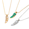 Wholesale Stainless Steel Necklace Electroplated With Ivory Inlaid Cat's Eye Stone Geometric Design