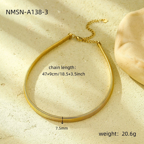 Wholesale Stainless Steel Necklace Light Luxury Simple Mesh Geometric Electroplated Trendy Fashionable Cold Style Highend Nonfading For Women
