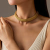 Wholesale Stainless Steel Necklace Light Luxury Simple Mesh Geometric Electroplated Trendy Fashionable Cold Style Highend Nonfading For Women