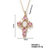 Wholesale Stainless Steel Necklace With Copper Inlaid Zircon Pendant Geometric Style Electroplated For Women
