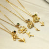 Wholesale Stainless Steel Necklace With Electroplating Letters Numbers Text Pattern Birthstone Pendant