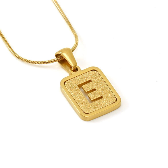 Wholesale Stainless Steel Necklace With Electroplating 26 Letters Pendant And New Sand Pressing Process Snake Chain Design