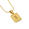 Wholesale Stainless Steel Necklace With Electroplating 26 Letters Pendant And New Sand Pressing Process Snake Chain Design