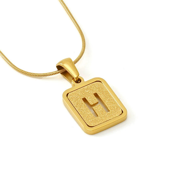 Wholesale Stainless Steel Necklace With Electroplating 26 Letters Pendant And New Sand Pressing Process Snake Chain Design