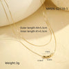 Wholesale Stainless Steel Necklace With Geometric Beads Electroplated Double Layer Stacked Collarbone Chain For Women