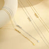 Wholesale Stainless Steel Necklace With Geometric Beads Electroplated Double Layer Stacked Collarbone Chain For Women