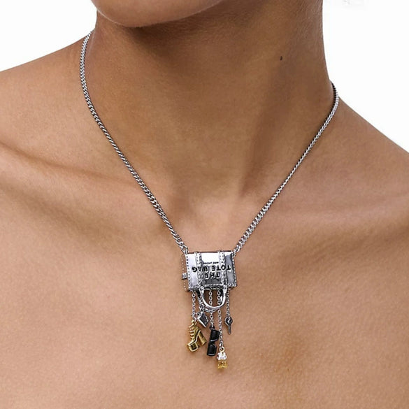 Wholesale Stainless Steel Necklace With Geometric Pattern Cuban Chain Style Electroplated Unisex