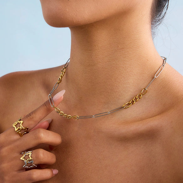 Wholesale Stainless Steel Necklace With Geometric Pendant Electroplated Light Luxury Niche Design For Women