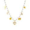 Wholesale Stainless Steel Necklace With Imitation Pearl Chain Scallop Heart Bow Star Pendant And Electroplating Design