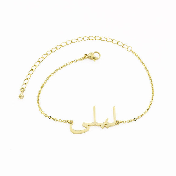 Wholesale Stainless Steel Necklace With Letters Numbers Text Pattern Gold Plated