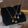 Wholesale Stainless Steel Necklace With Ocean Wind Shell Starfish And Pearl Elements Furnace Vacuum Plated 18K Gold Color Preservation