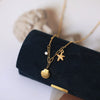 Wholesale Stainless Steel Necklace With Ocean Wind Shell Starfish And Pearl Elements Furnace Vacuum Plated 18K Gold Color Preservation