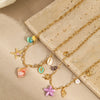 Wholesale Stainless Steel Necklace With Shell Conch Natural Stone Pendant Geometric Style Electroplating For Women