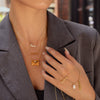 Wholesale Stainless Steel Necklace With Titanium Steel Color Free Letter Envelope Design Geometric Shape Electroplating Process For Women