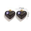 Wholesale Stainless Steel Niche Style Love Earrings With Peach Heart Pendant And Dripping Oil Design