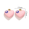 Wholesale Stainless Steel Niche Style Love Earrings With Peach Heart Pendant And Dripping Oil Design