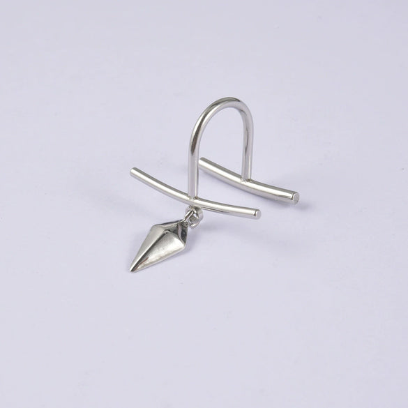 Wholesale Stainless Steel Non Piercing Lip Ring With Cross Sunflower Zircon Pendant Simple Style Electroplating Process