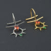 Wholesale Stainless Steel Non Piercing Lip Ring With Cross Sunflower Zircon Pendant Simple Style Electroplating Process