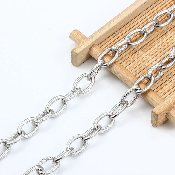 Wholesale Stainless Steel O Cross Thread Chain Necklace Bracelet With Geometric Style And Electroplating