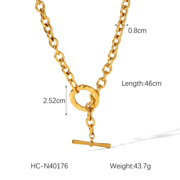 Wholesale Stainless Steel Ochain Necklace For Women With Geometric Style And Electroplating
