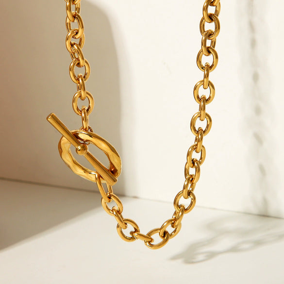 Wholesale Stainless Steel Ochain Necklace For Women With Geometric Style And Electroplating