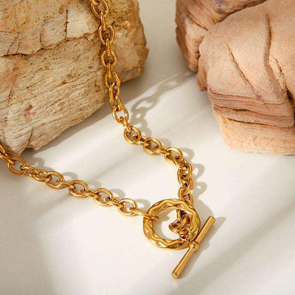 Wholesale Stainless Steel Ochain Necklace For Women With Geometric Style And Electroplating
