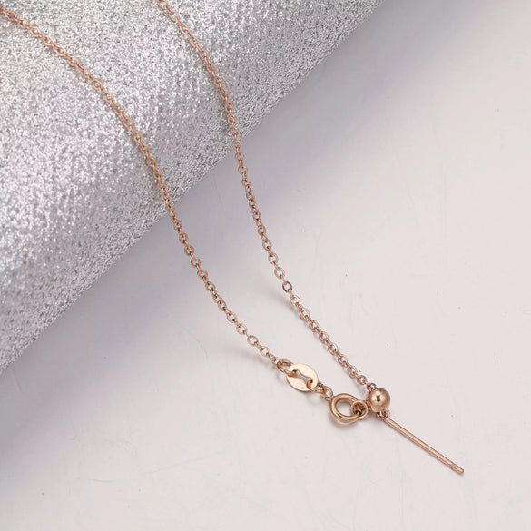 Wholesale Stainless Steel Ochain Necklace With Geometric Pattern And Real Gold Plating