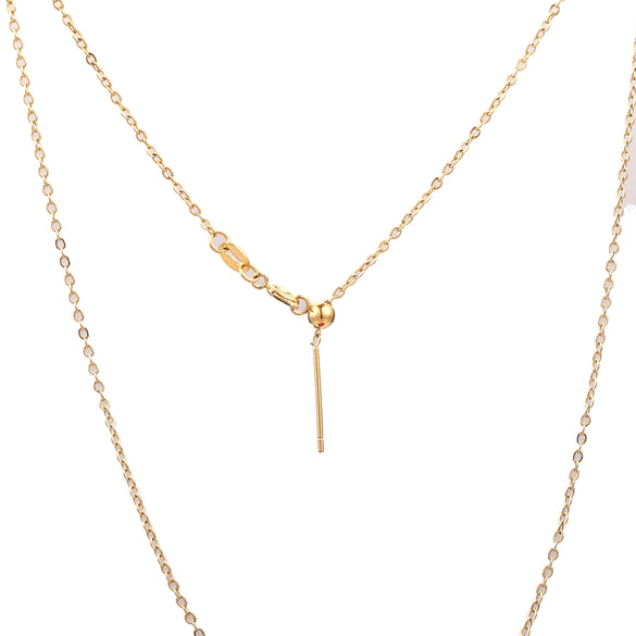 Wholesale Stainless Steel Ochain Necklace With Geometric Pattern And Real Gold Plating