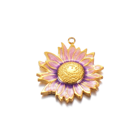 Wholesale Stainless Steel Oil Dripping Floral Pendant Jewelry Accessories For Earrings Hair And Mobile Phone
