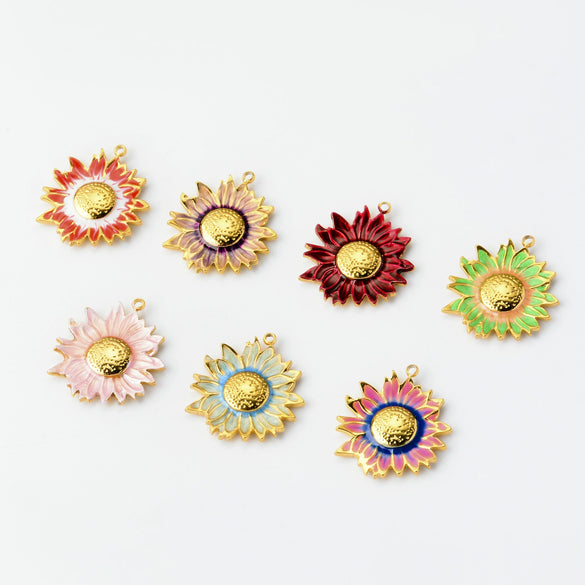 Wholesale Stainless Steel Oil Dripping Floral Pendant Jewelry Accessories For Earrings Hair And Mobile Phone