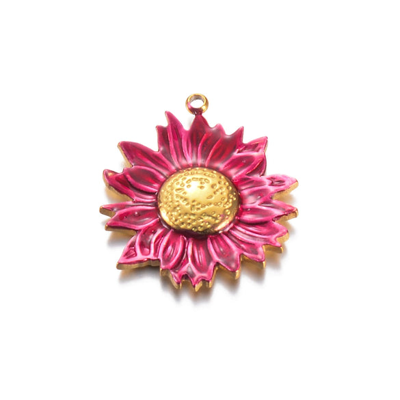 Wholesale Stainless Steel Oil Dripping Floral Pendant Jewelry Accessories For Earrings Hair And Mobile Phone