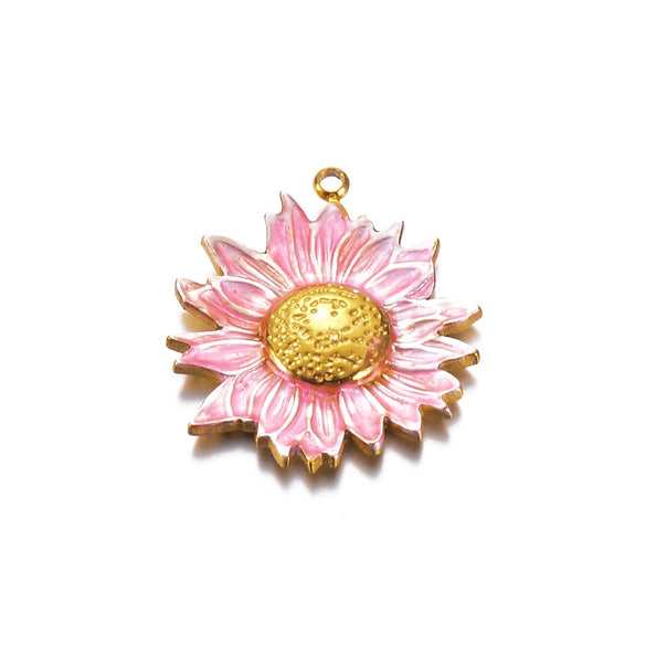 Wholesale Stainless Steel Oil Dripping Floral Pendant Jewelry Accessories For Earrings Hair And Mobile Phone