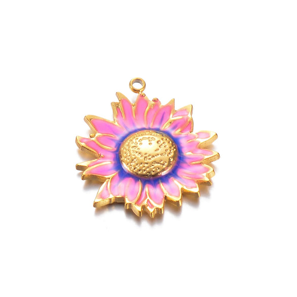Wholesale Stainless Steel Oil Dripping Floral Pendant Jewelry Accessories For Earrings Hair And Mobile Phone