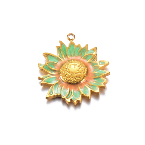 Wholesale Stainless Steel Oil Dripping Floral Pendant Jewelry Accessories For Earrings Hair And Mobile Phone