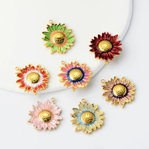 Wholesale Stainless Steel Oil Dripping Floral Pendant Jewelry Accessories For Earrings Hair And Mobile Phone