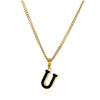 Wholesale Stainless Steel Oil Dripping Letter Pendant Necklace Set With Horse Whip Chain